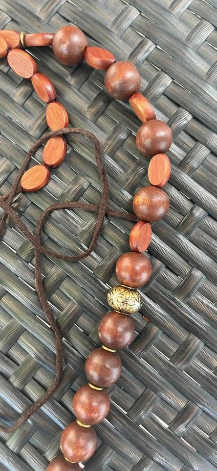 Vintage Y2K Boho Wood Necklace and Belt - photo 2