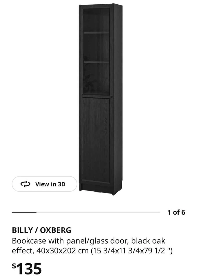 IKEA BILLY / OXBERG Bookcase with Glass Door - photo 5