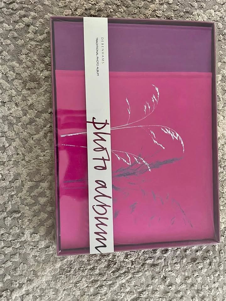 Debenhams Photo Album, scrapbook, art portfolio, Magenta Purple