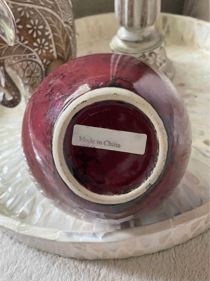 Dark Red Ceramic Vase - photo 3