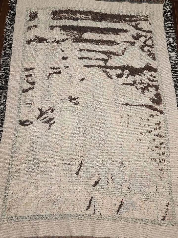 Vintage Winter Birds Tapestry Throw Blanket, 73x51" - photo 5