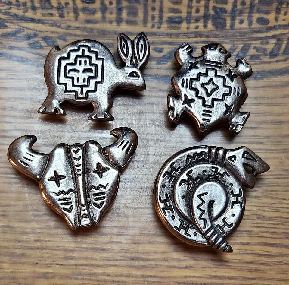 Large Western Button Covers, set of 4