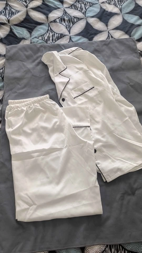 Satin White Satin Pajama Set (Small) - photo 2