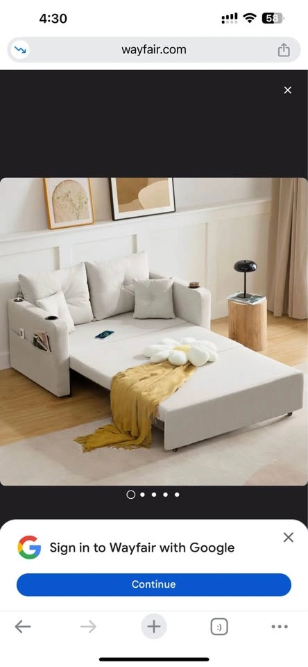 Wayfair 56" 3-in-1 Sleeper Sofa Convertible - photo 3