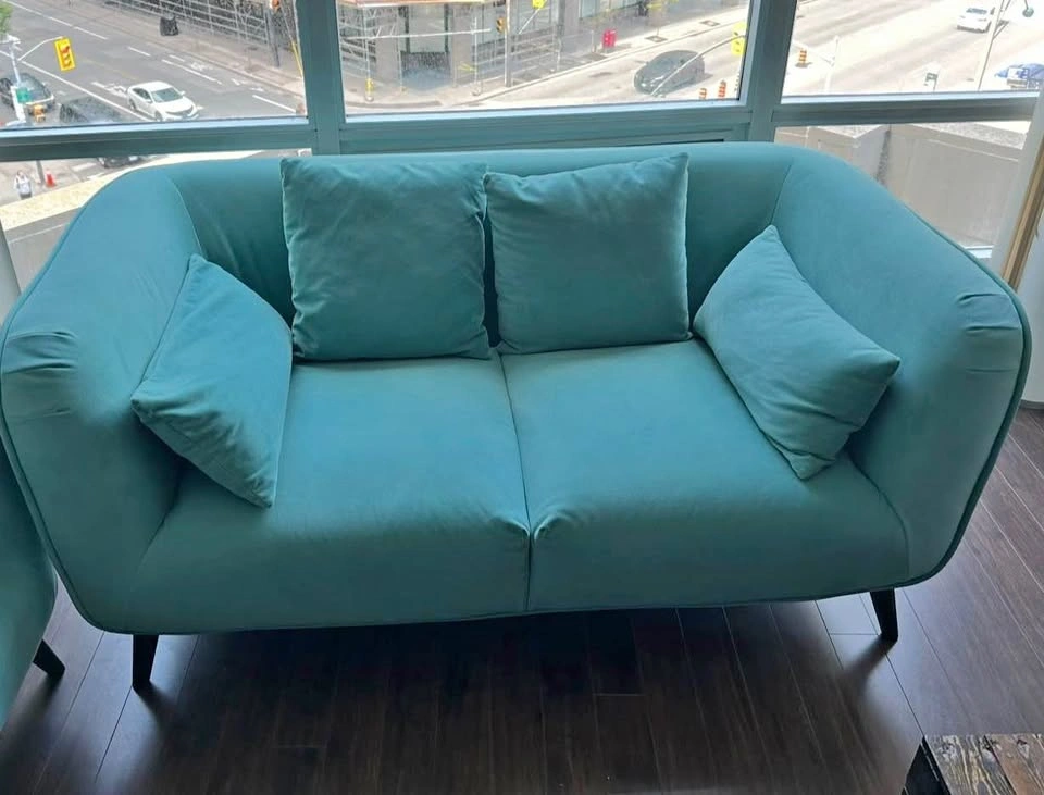 Teal Couch / love seat. Send offers