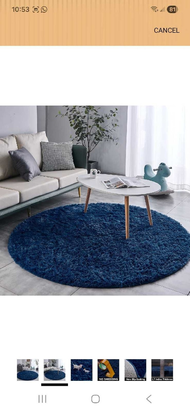New Navy Blue 7x7 ft Round Rug - photo 3