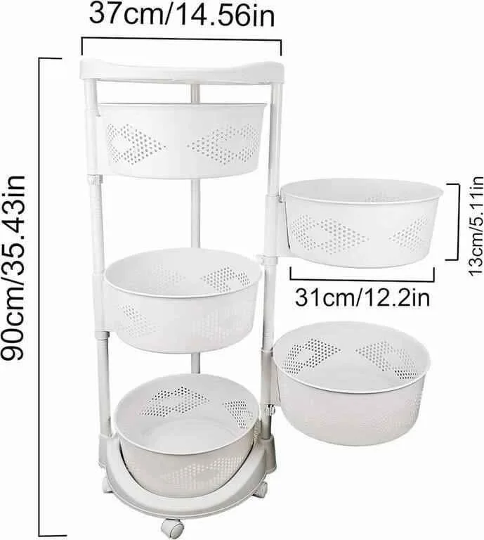 Rolling storage rack with basket image indicator(2)