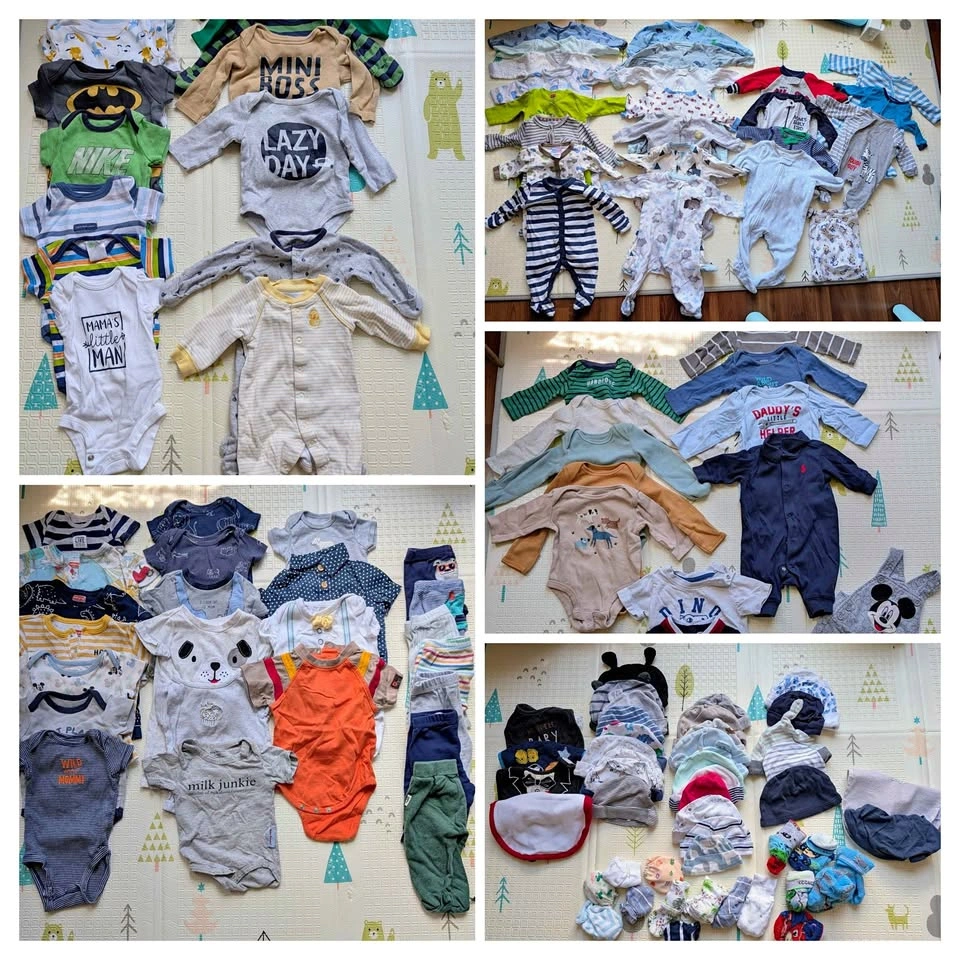 Newborn NB & 0-3 Month Baby Boy Clothes Lot (120+ pcs)
