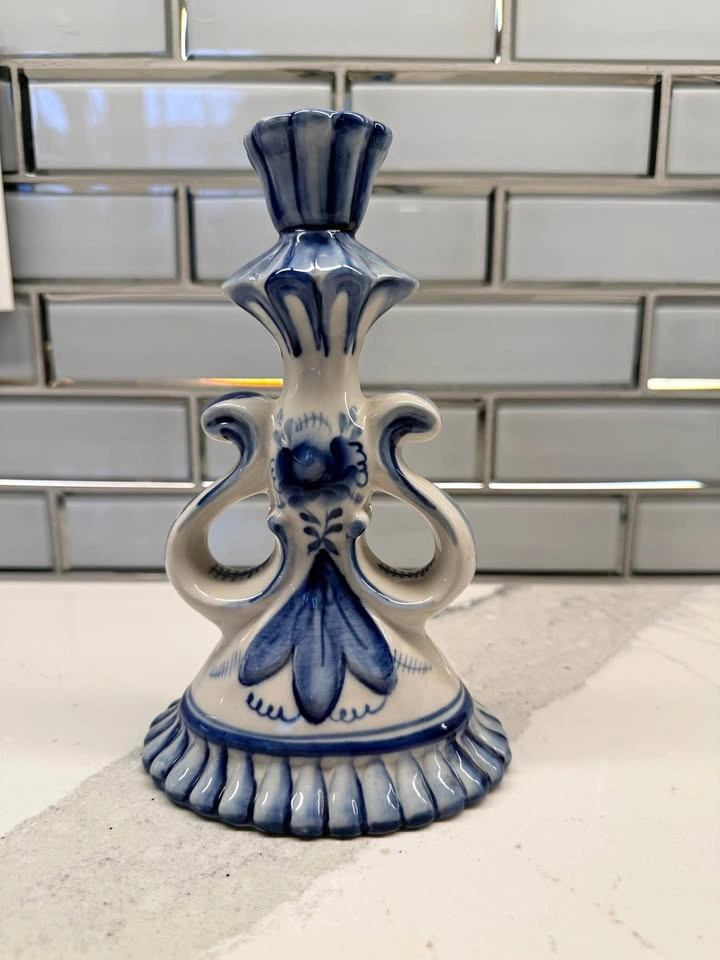 Gzhel blue and white pottery