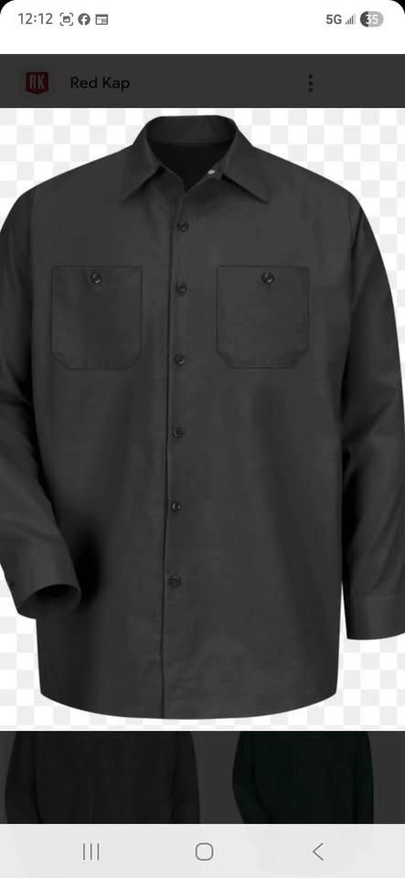 STEALTH navy long sleeve button-up work shirt L and XL - photo 3