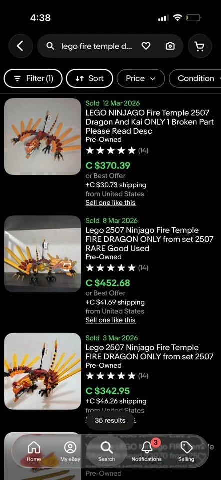 Lego Ninjago Fire Temple Dragon Only - photo 2