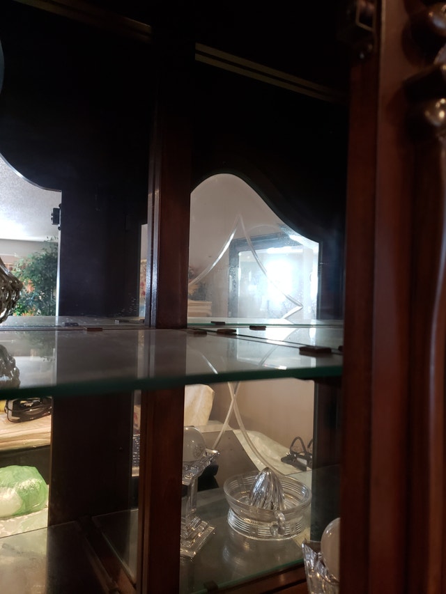 2-Piece Ornate China Cabinet / Buffet Hutch with Lighted Display - photo 3