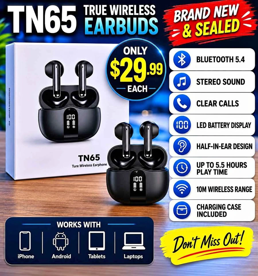 TN65 True Wireless Earbuds Bluetooth 5.4
