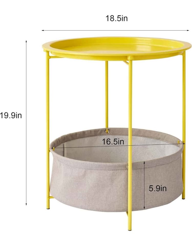 Round side table / stand with basket - photo 2