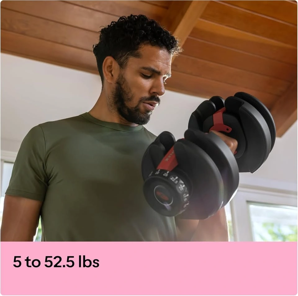 SET of TWO Bowflex 552 Adjustable Dumbbells (5-52.5lbs each) - photo 3