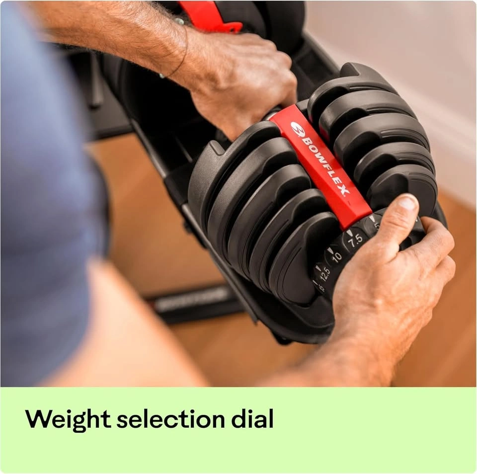 SET of TWO Bowflex 552 Adjustable Dumbbells (5-52.5lbs each) - photo 4