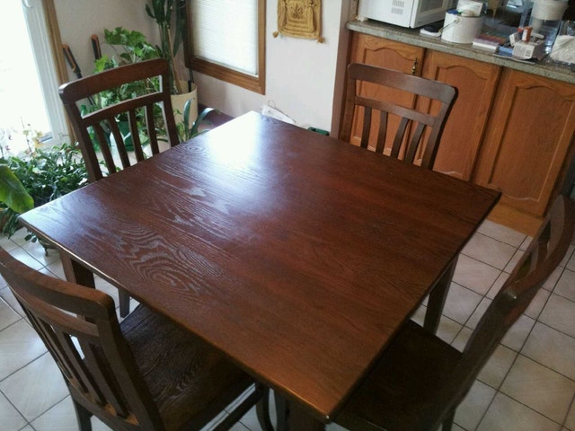 Solid Red Oak Dining Set - Mission/Craftsman Style With Chairs