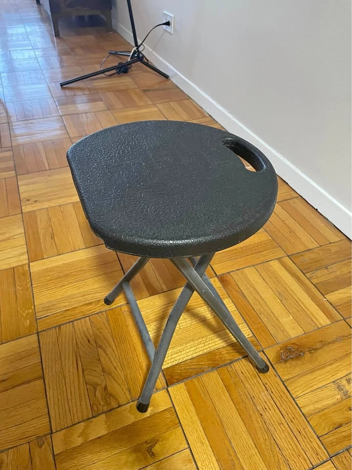 Black Folding Stool Set (4)