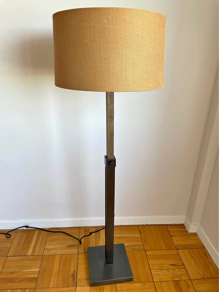 Adjustable Floor Lamp with Tan Shade