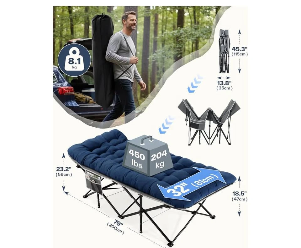 Sportneer Camping Cot with Mattress - photo 2