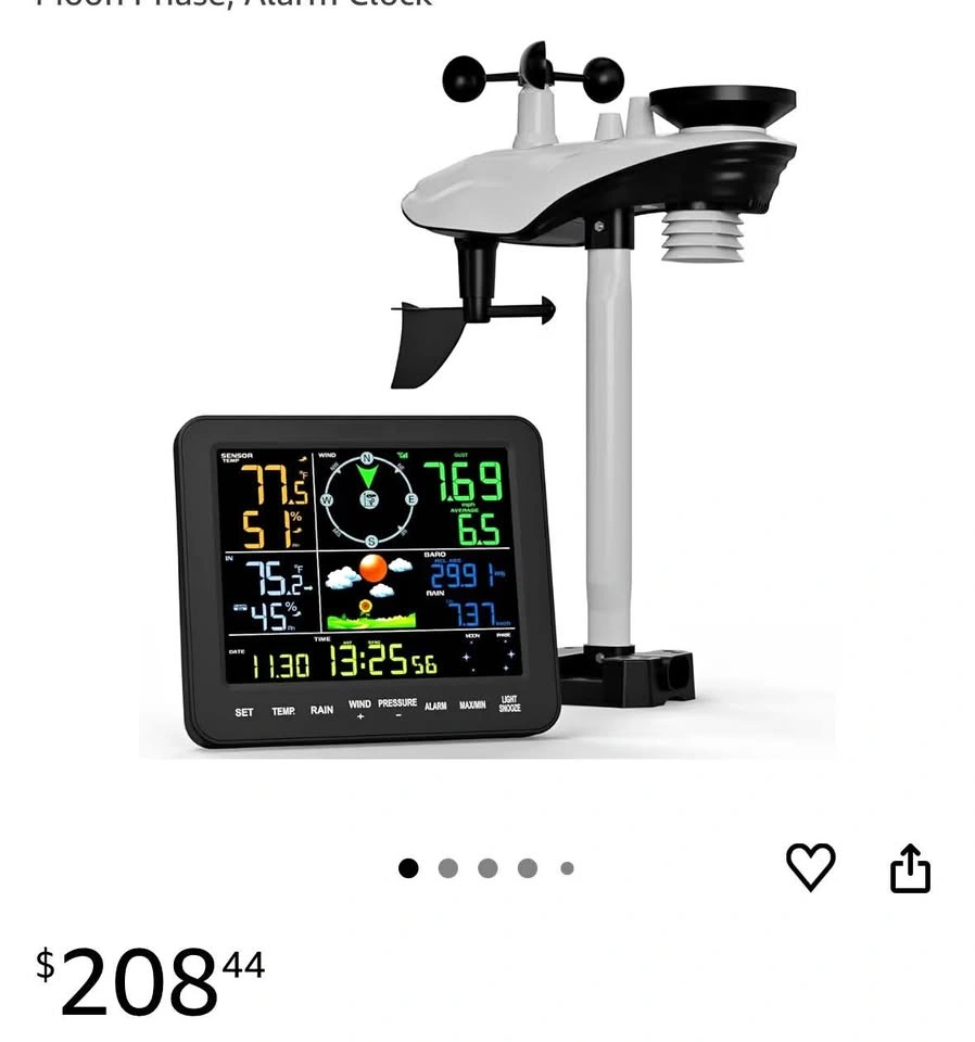 Gevanti SA8 Home Weather Station with Rain Gauge & Wind Speed