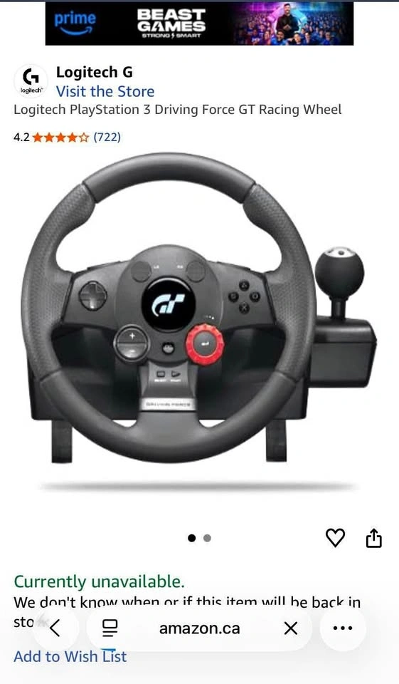 Logitech Driving Force GT Steering Wheel