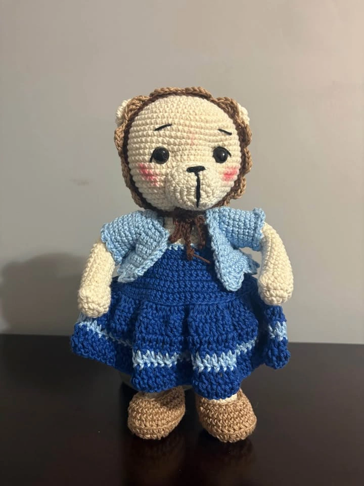 Handmade Crochet Bears with Dress - photo 2