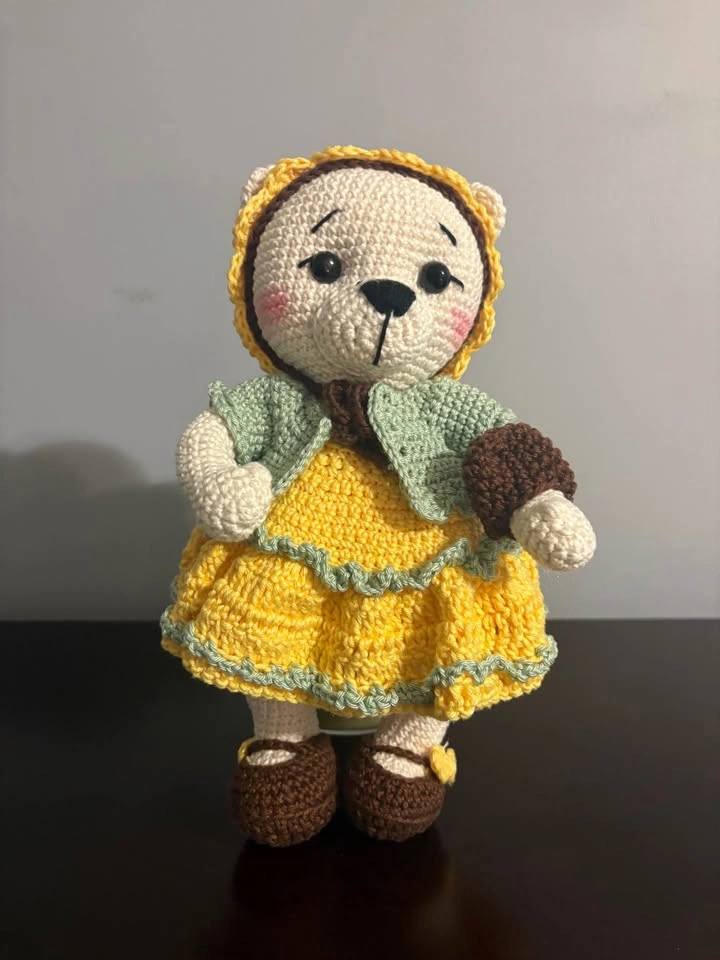 Handmade Crochet Bears with Dress - photo 3