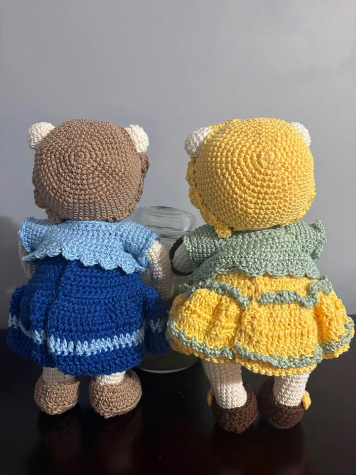 Handmade Crochet Bears with Dress - photo 4