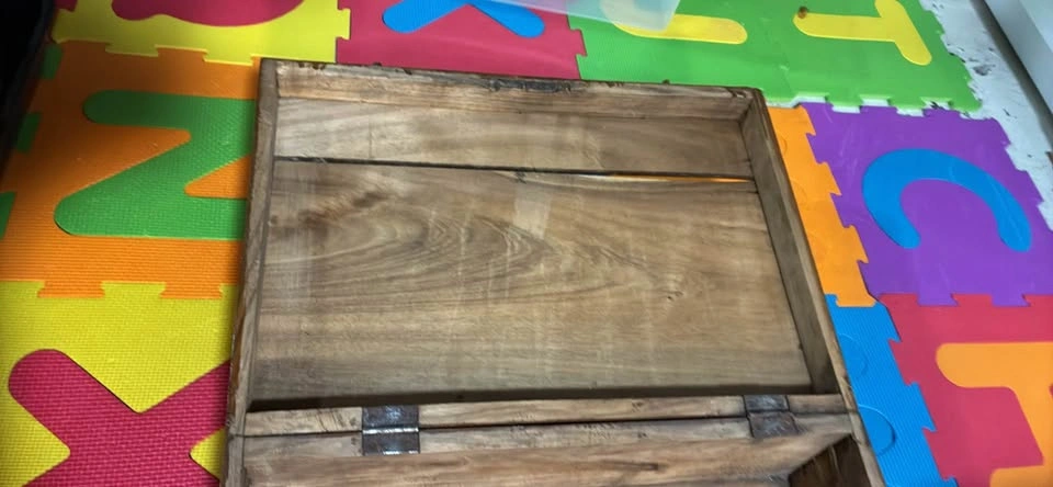 Antique wood suitcase - photo 4