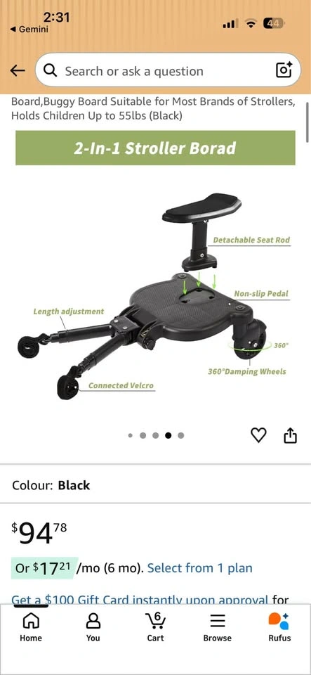 2-in-1 Stroller Board with Seat - photo 2