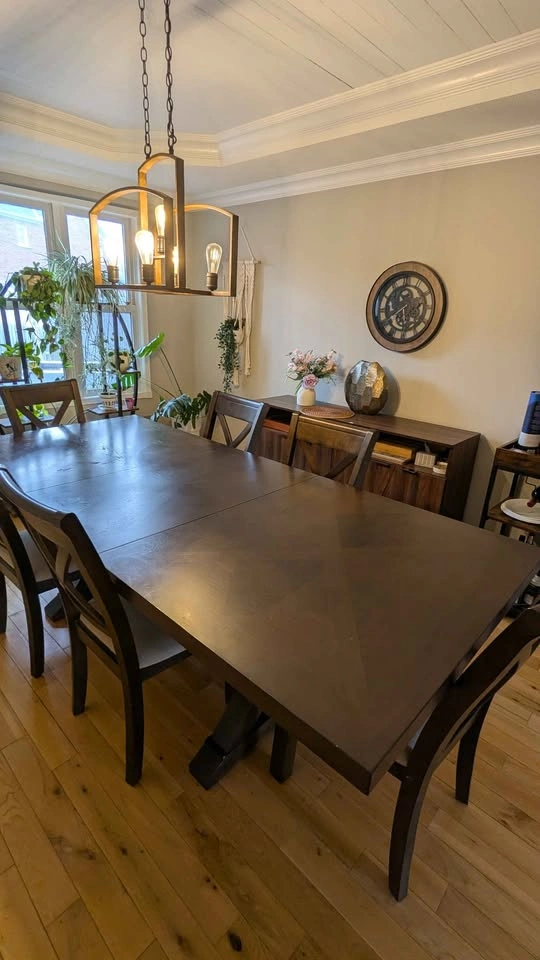 Leon's Claira 7-Piece Extendable Dining Set - Rustic Brown - photo 2