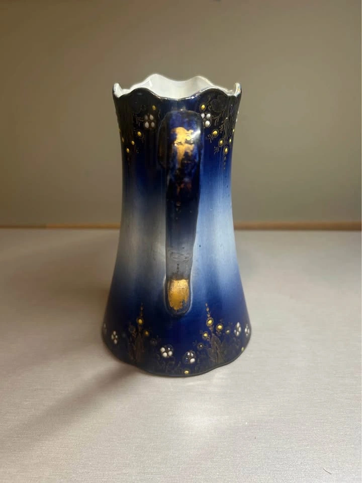 Antique Flow Blue Luneville France Pitcher - photo 2
