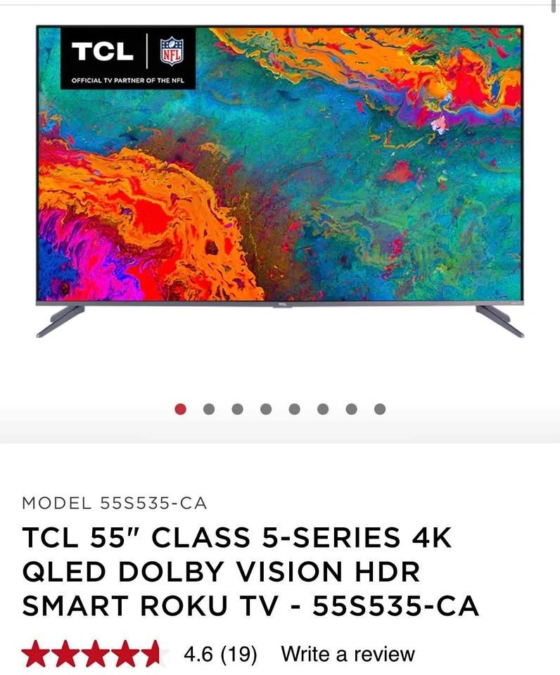 TCL 55" 5-Series 4K QLED Roku Smart TV - 55S535-CA