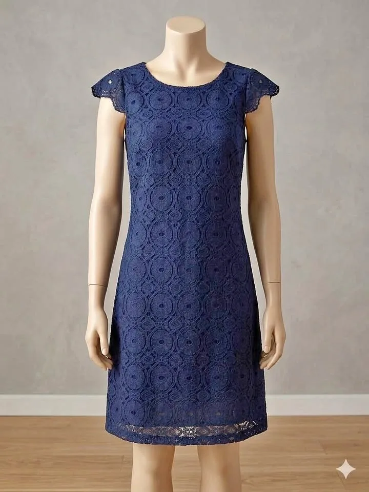 Navy Blue Lace Dress XS