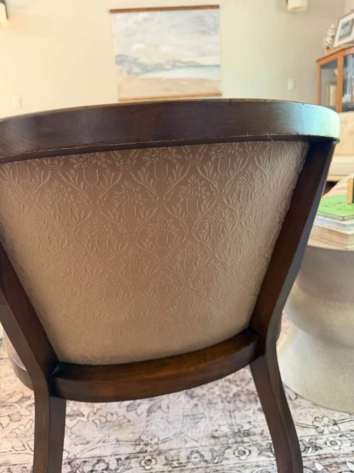 Tufted Cane Lounge Chairs Pair • Vintage Barrel Accent Chairs - photo 4