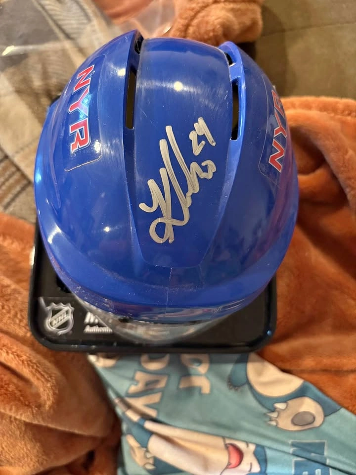 NY Rangers Autographed Mini Helmet - Kaapo Kakko