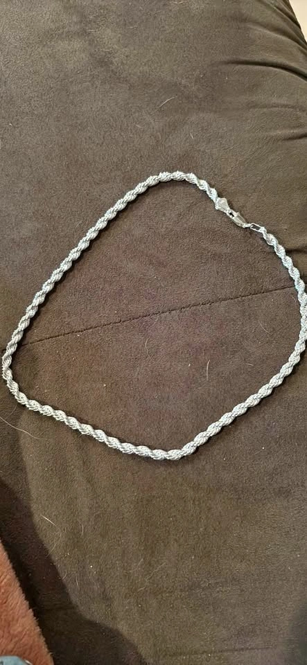 Silver Rope Chain Necklace and Bracelets Set 925