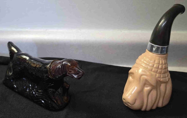 Avon Decanters - Vintage Dog & Bulldog Pipe Shapes