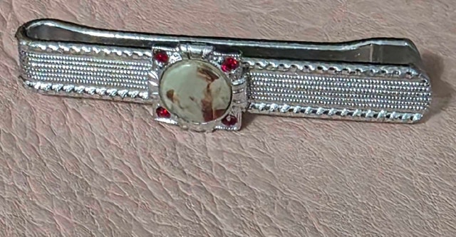 Vintage Germany Tie Clip with Decorative Stone