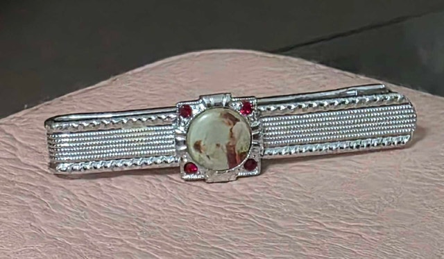 Vintage Germany Tie Clip with Decorative Stone - photo 3