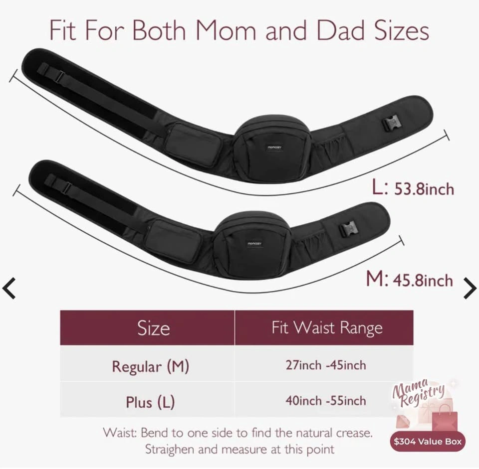Momcozy Black Hip Seat Baby Carrier Medium - photo 3