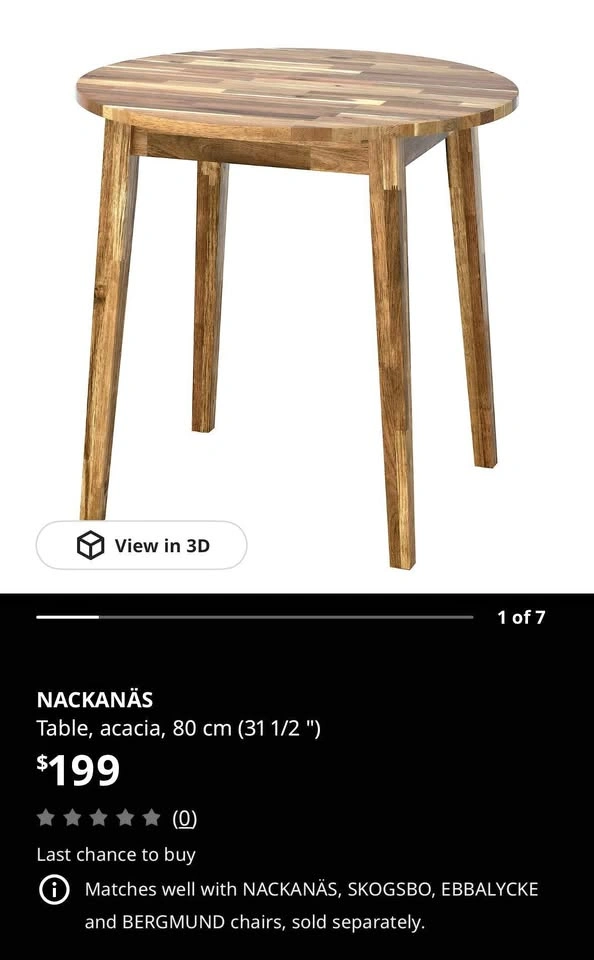 Round Dining Table IKEA Nackanäs