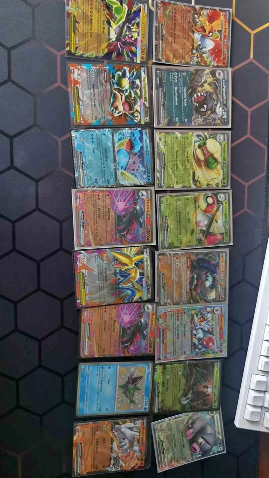 Lot of pokemon cards.