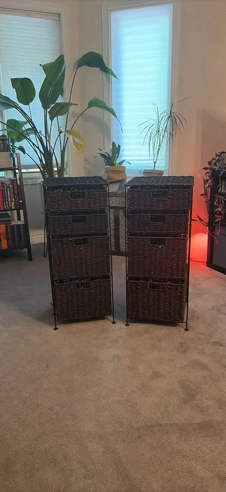 Pair of wicker storage units - photo 3
