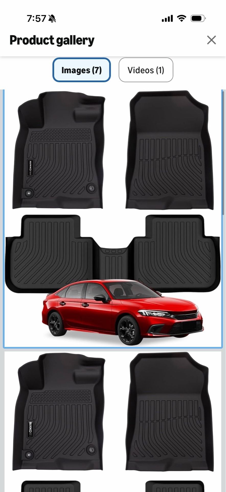 AUXKO All-Weather Floor Mats for Honda Civic 2022-2026 - photo 2