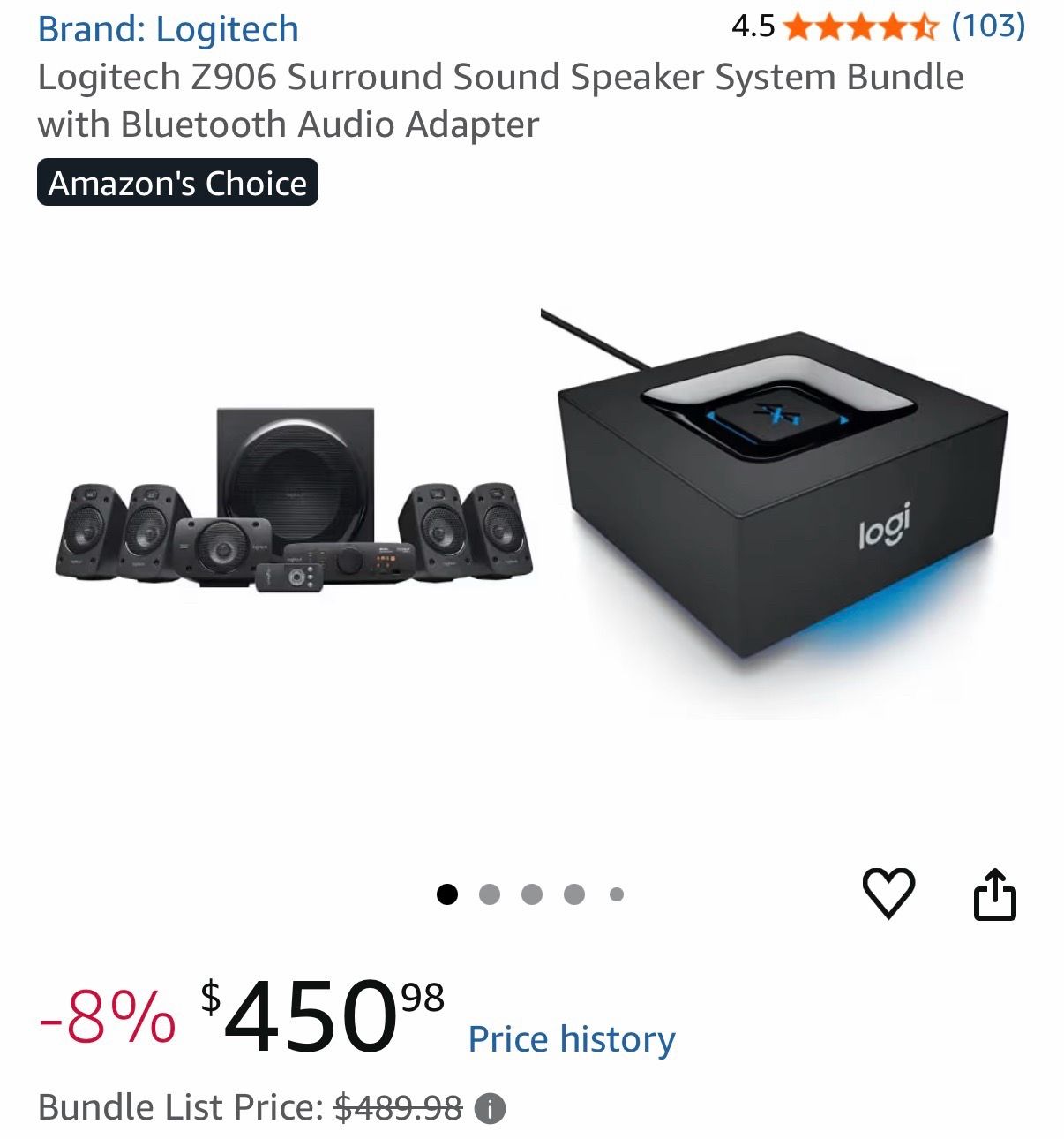 Logitech Z906 5.1 Surround Sound System + Bluetooth - photo 3