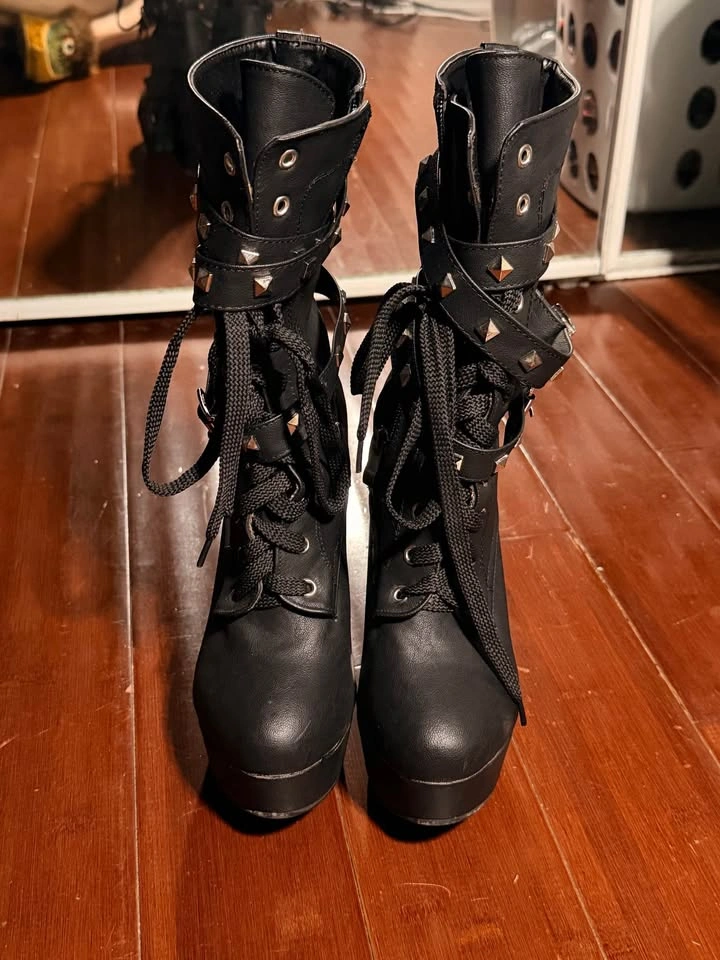Black High Platform Heels - photo 2