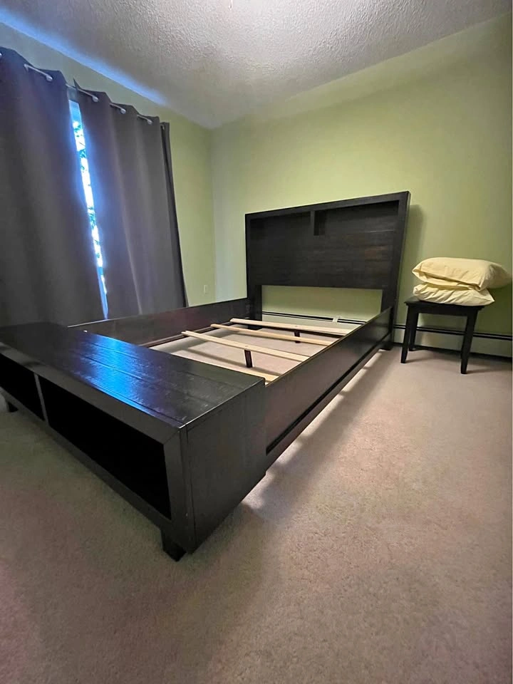 Solid wood bed frame