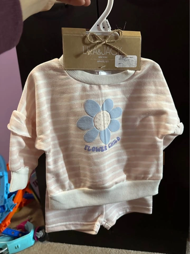 Lila & Jack Pink Flower Child Apparel Set 3-6M - photo 2